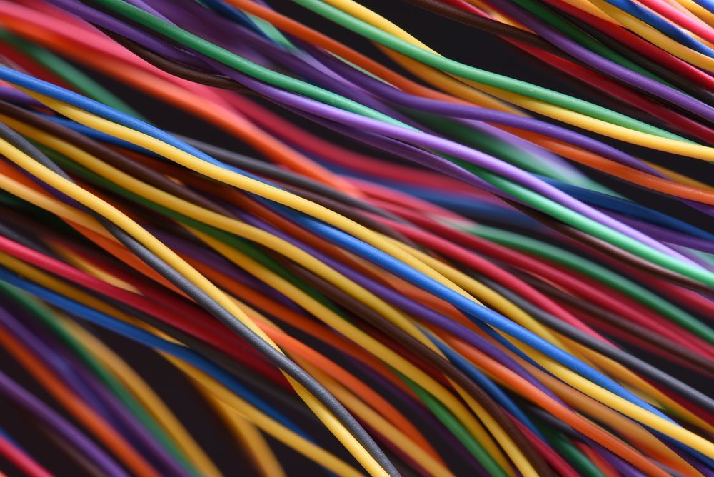 Multi-coloured Electrical Wires Arranged in a Flowing Pattern — Flexicoms Communications in Ingham, QLD