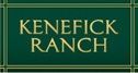 Dark green rectangular logo with gold lettering for Kenefick Ranch.