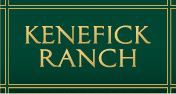 Kenefick Ranch logo in gold text on a dark green background, framed by gold lines.