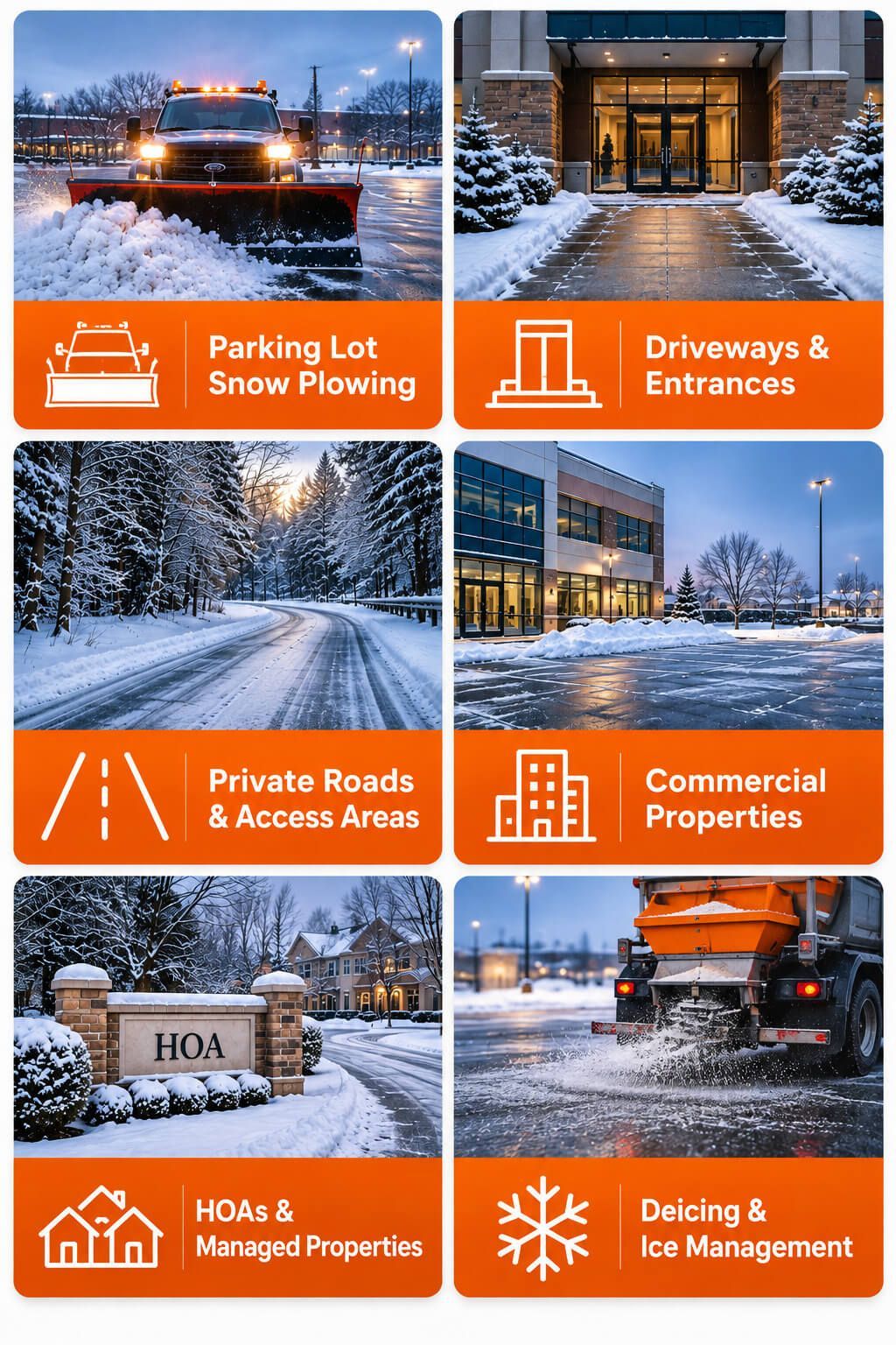 H&H Outdoor Services provides commercial properties and residents top-notch snow removal in winter.
