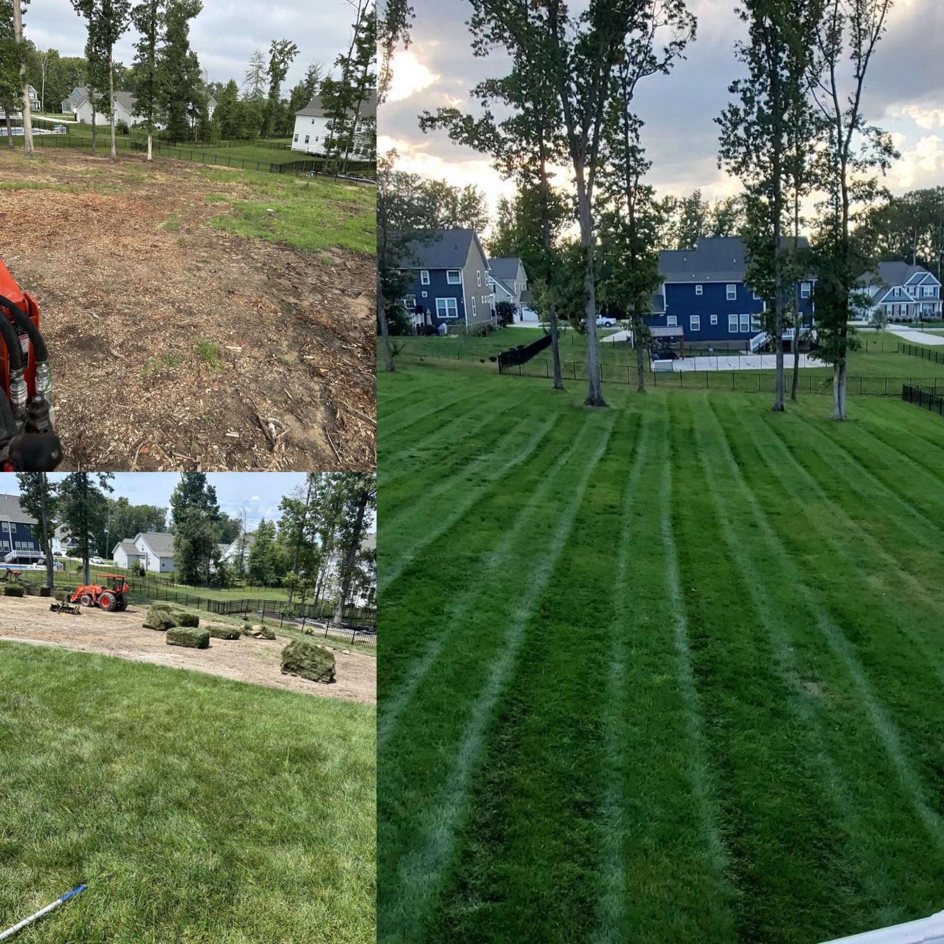 sod installation, land grading, land clearing services in chesterfield
