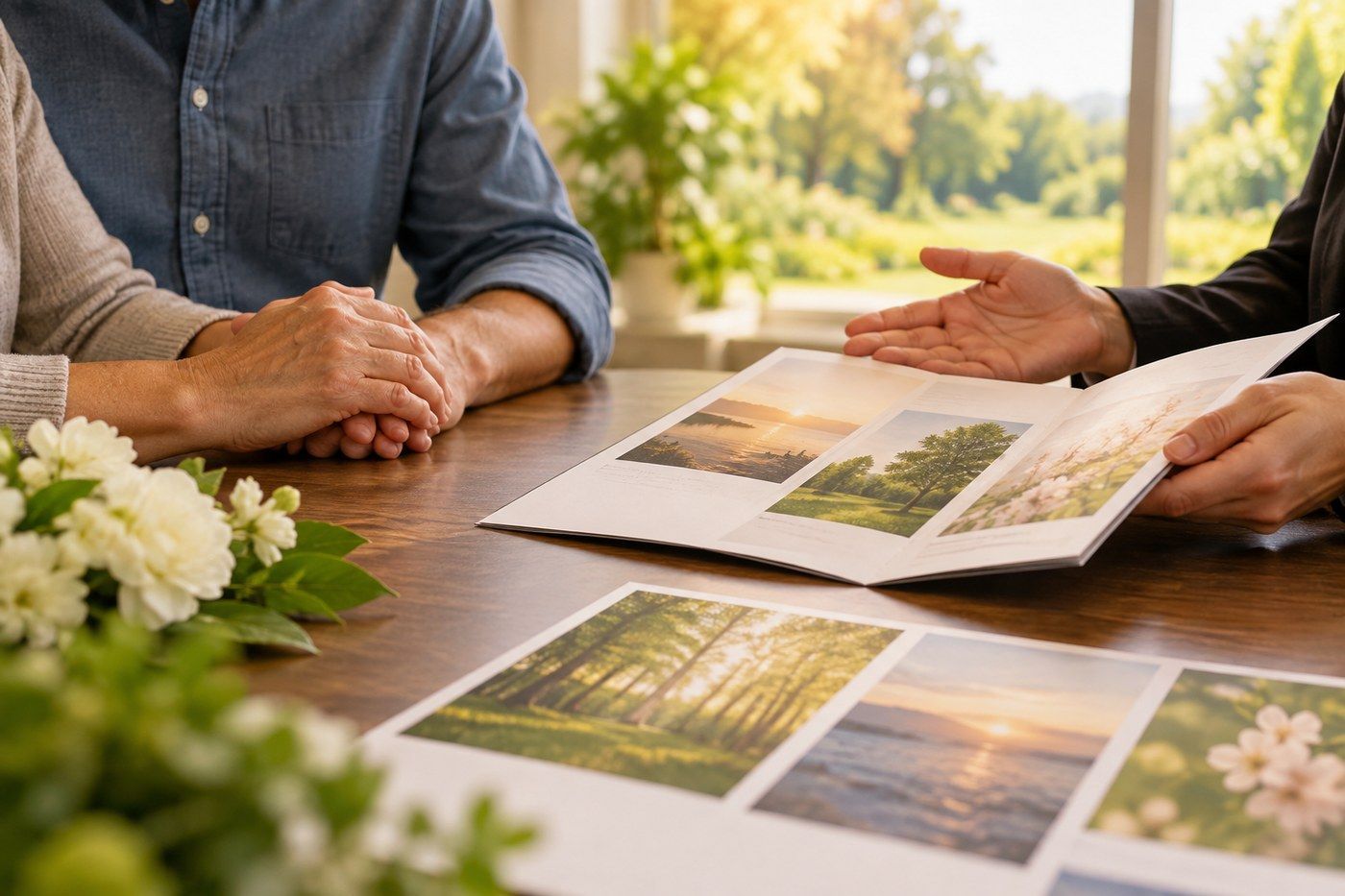 Family discussing cremation packages and personal wishes in Taylor, MI