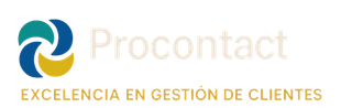 Procontact logo with blue, teal, and gold icon and text “EXCELENCIA EN GESTIÓN DE CLIENTES”