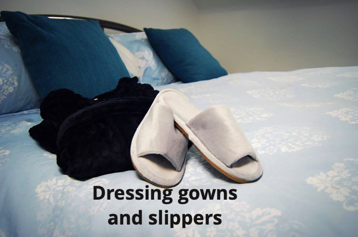 Dressing gowns and slippers for extra comfort during your stay