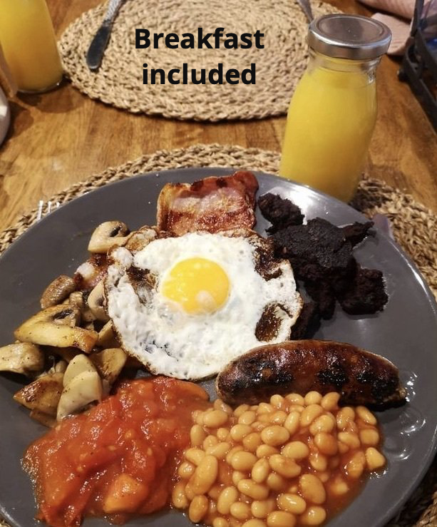 Full Cumbrian breakfast included - happy to change to vegetarian, gluten free or vegan