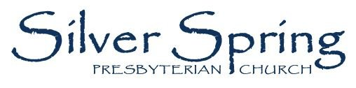 The silver spring presbyterian church logo is blue and white.