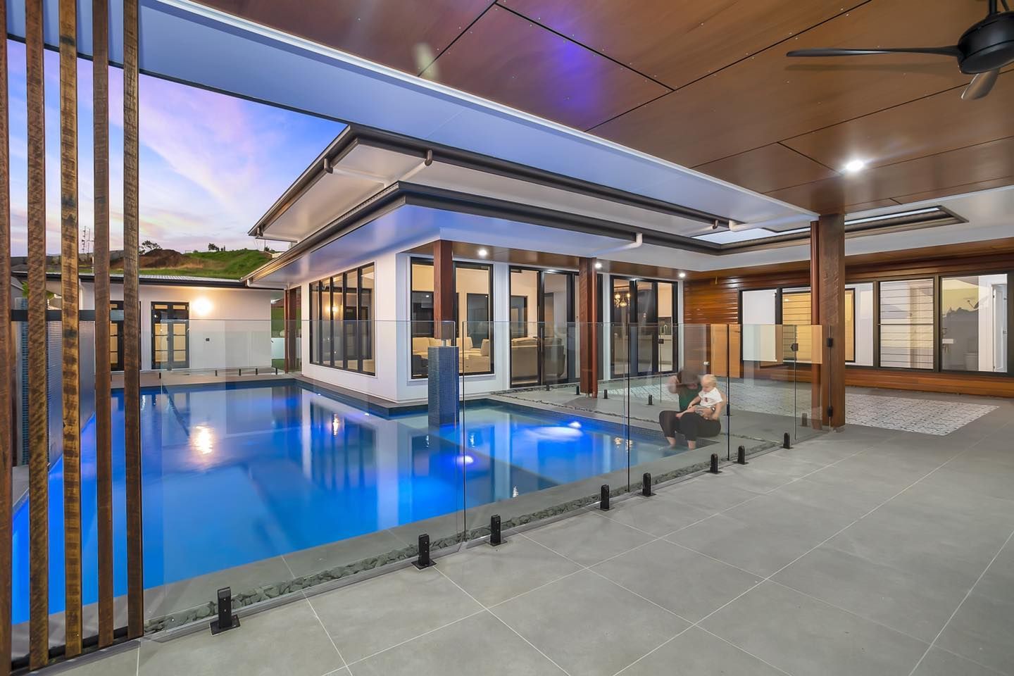 Glass Wall Beside Staircase — Local Glaziers in Eton, QLD