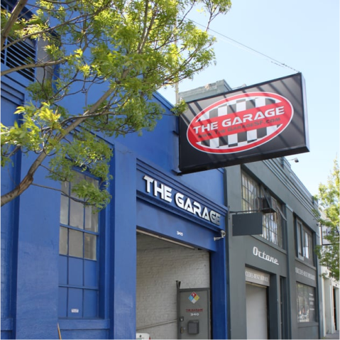 Blue building with 