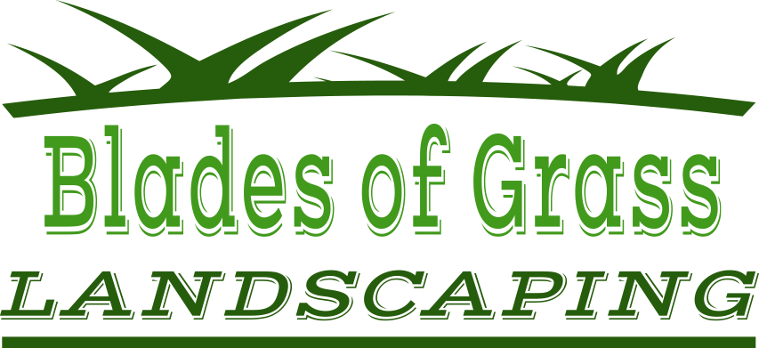 Blades of Grass Landscaping A logo for blades of grass landscaping with a picture of grass