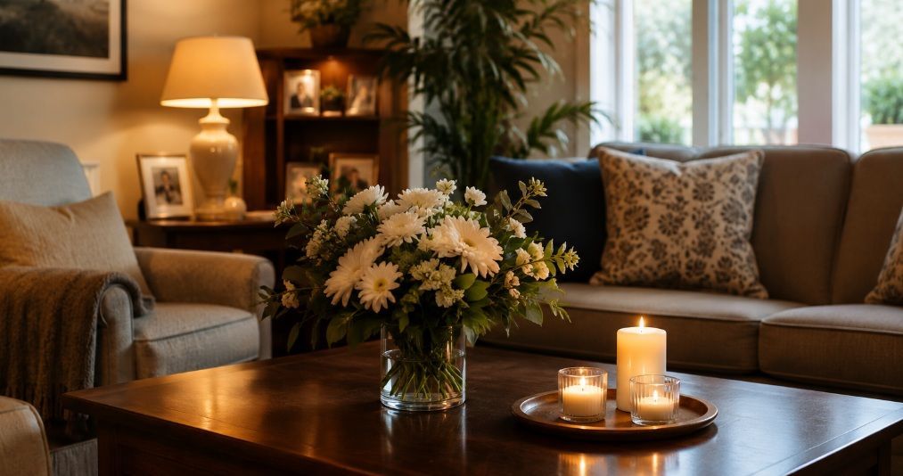 comfortable seating, soft lighting, fresh flowers, and a peaceful funeral  homes in York, PA