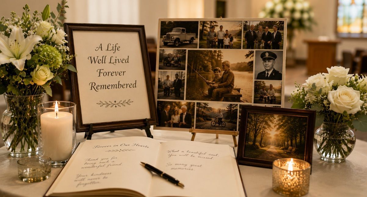 Thoughtful memorial display for funeral Home Dallastown, PA.