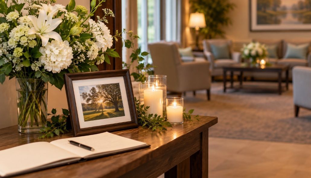 Warm and welcoming gathering space at a funeral Home Dallastown, PA