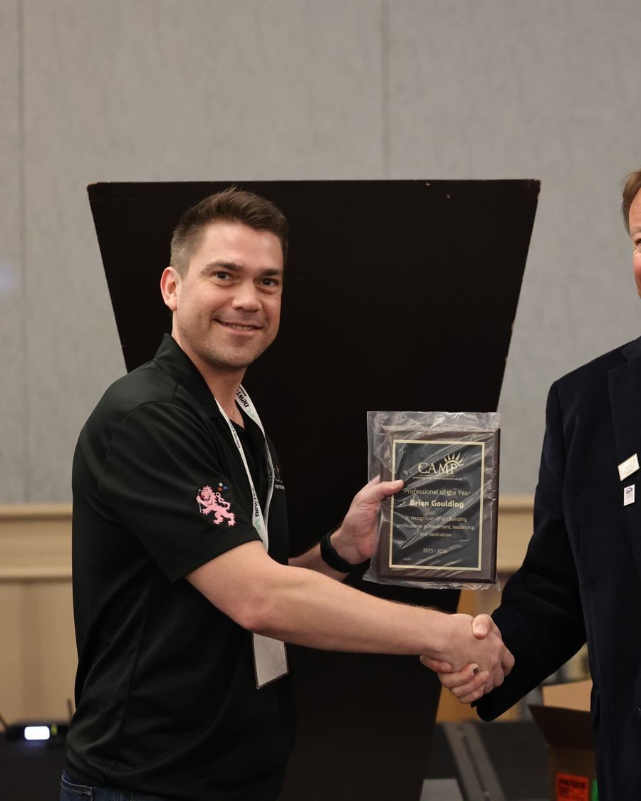 Brian Goulding receiving Professional of the Year