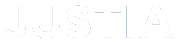 Faint white “JUSTIA” logo on a light background.
