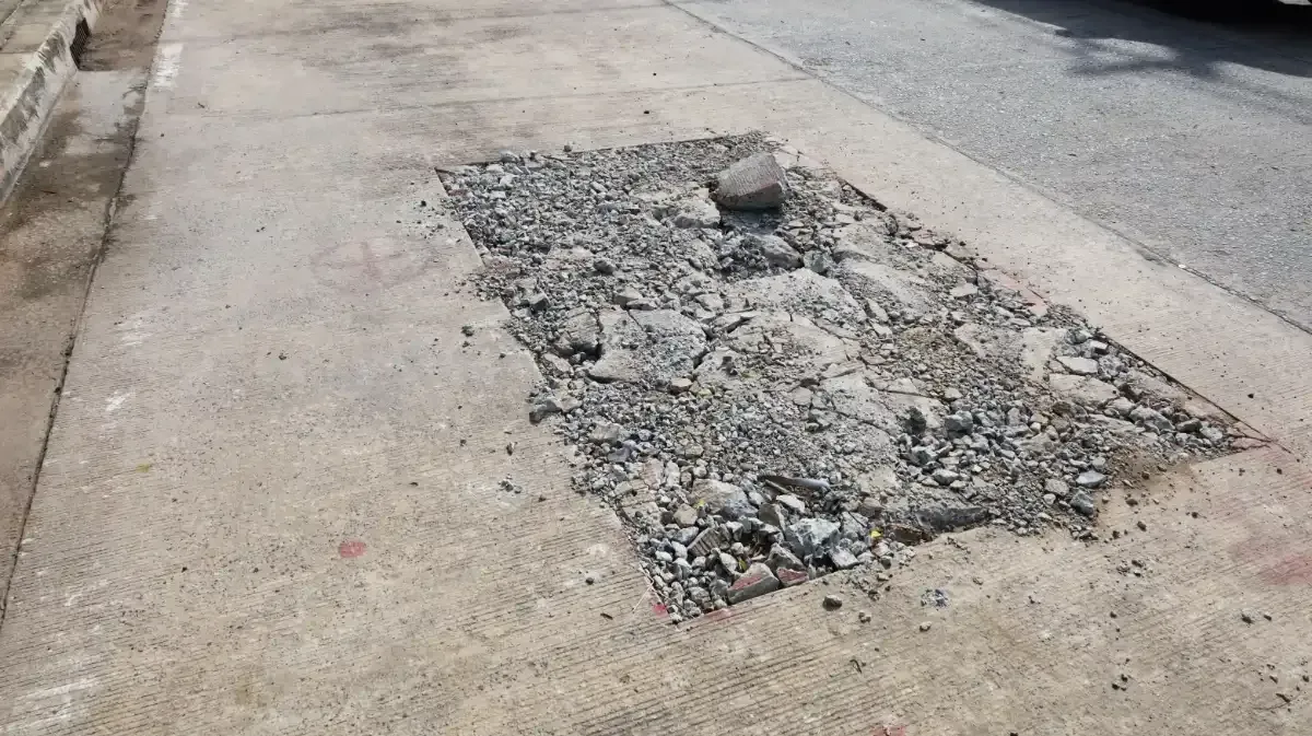 damaged concrete surface