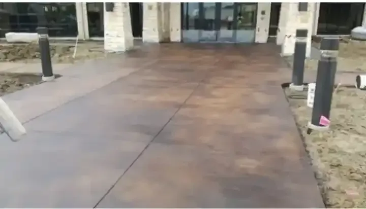 Concrete patio with outdoor furniture