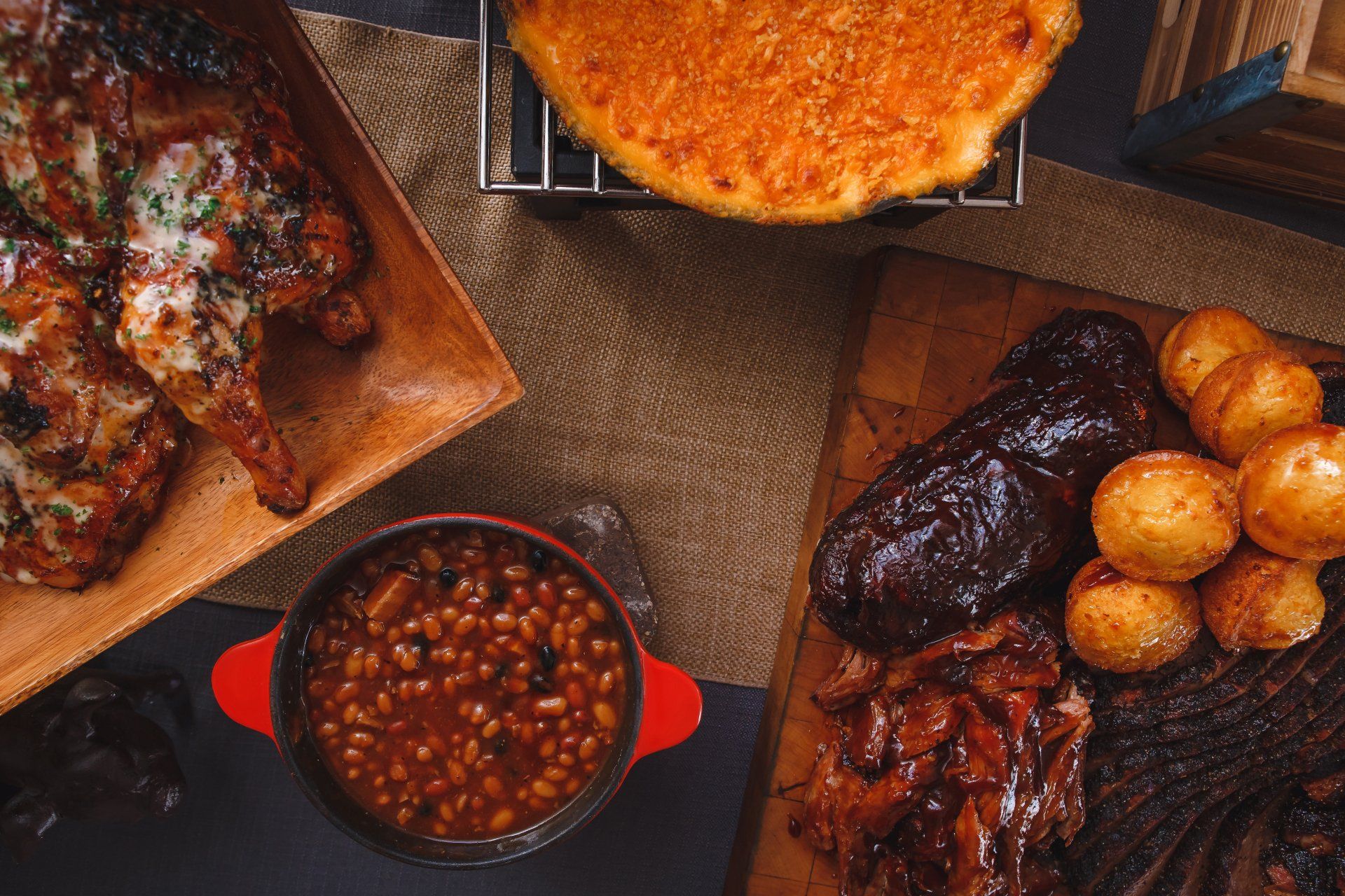 There are many different types of food on the table.