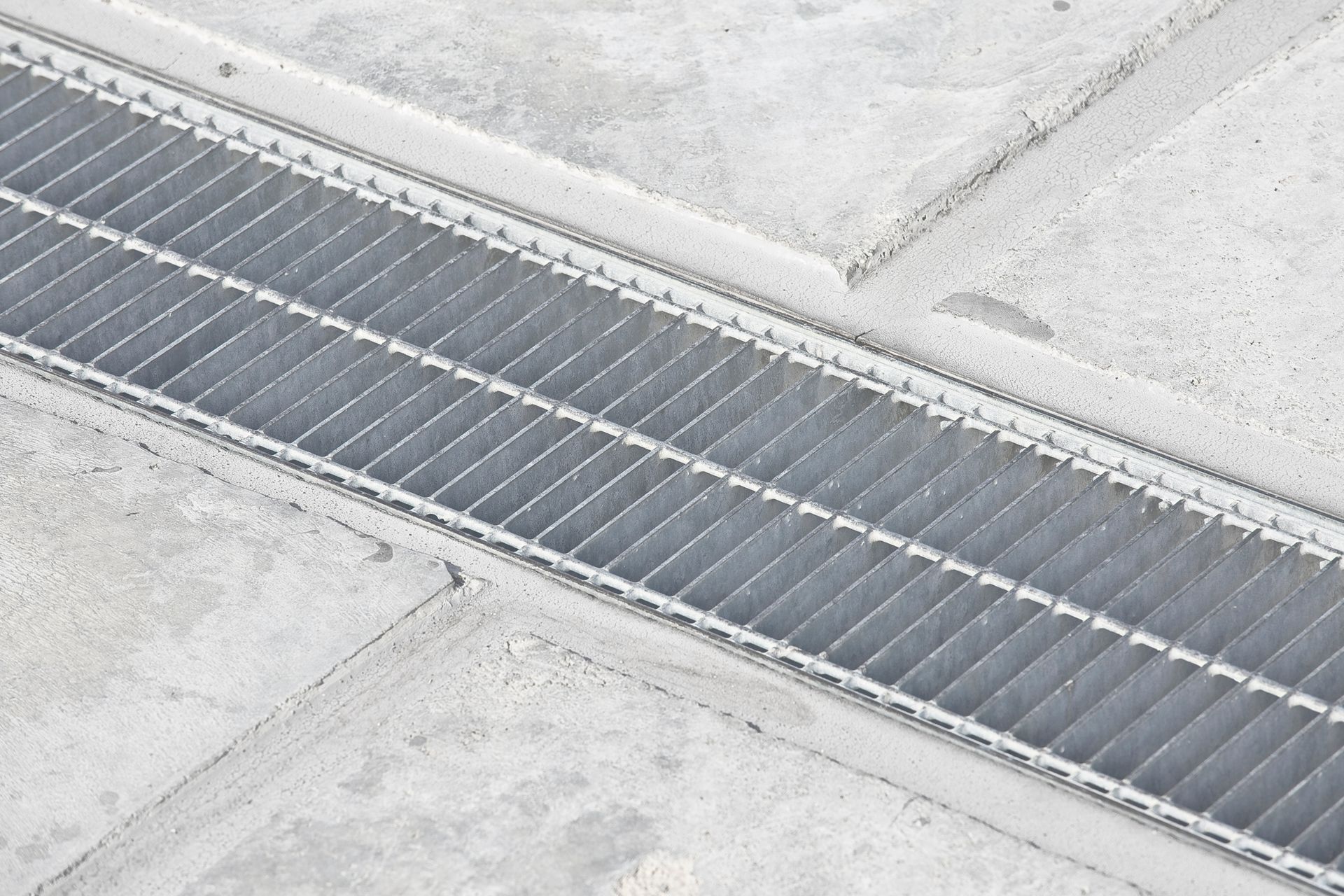 Parking lot drain after cleaning