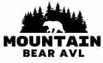 Black mountain bear logo with pine trees and the text “MOUNTAIN BEAR AVL”