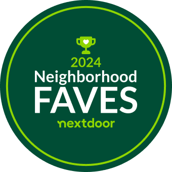 2024 Nextdoor Neighborhood Faves badge in green with trophy icon