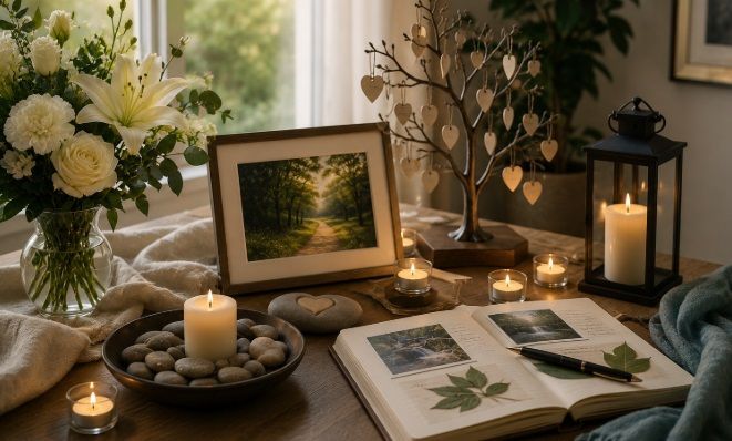 memory journal, and keepsakes in a calm setting for cremation services Franklin, IN