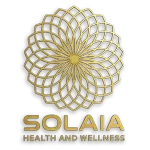 Gold geometric flower logo above the words “SOLAIA HEALTH AND WELLNESS”