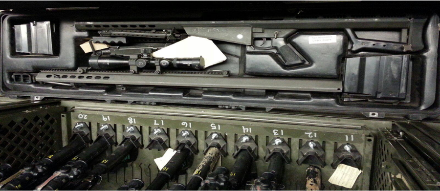 Open transport case with optical equipment