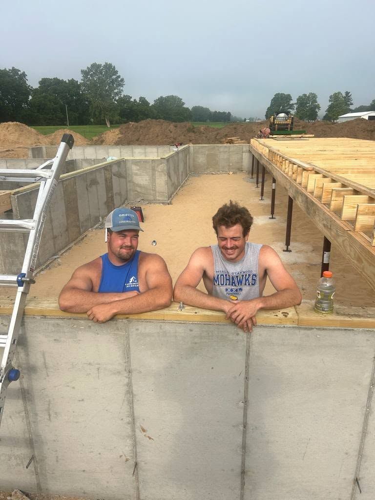 Two men standing
