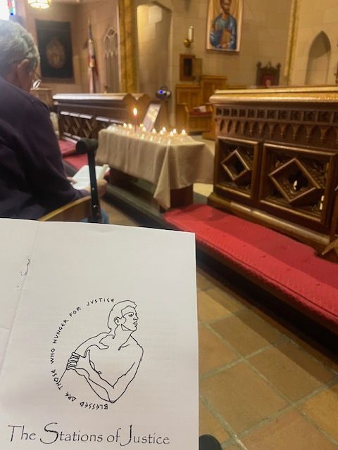 Candles at Holy Week Service