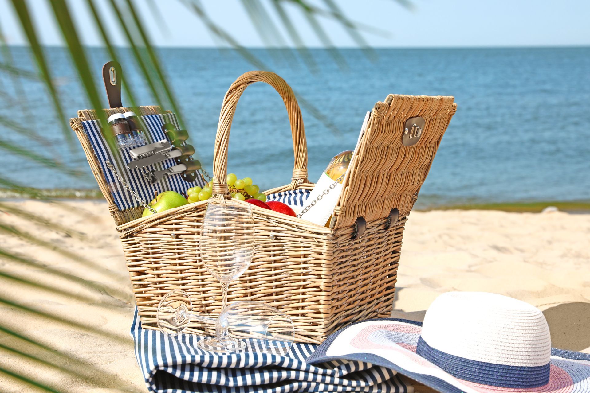 Picnic hamper at the beach