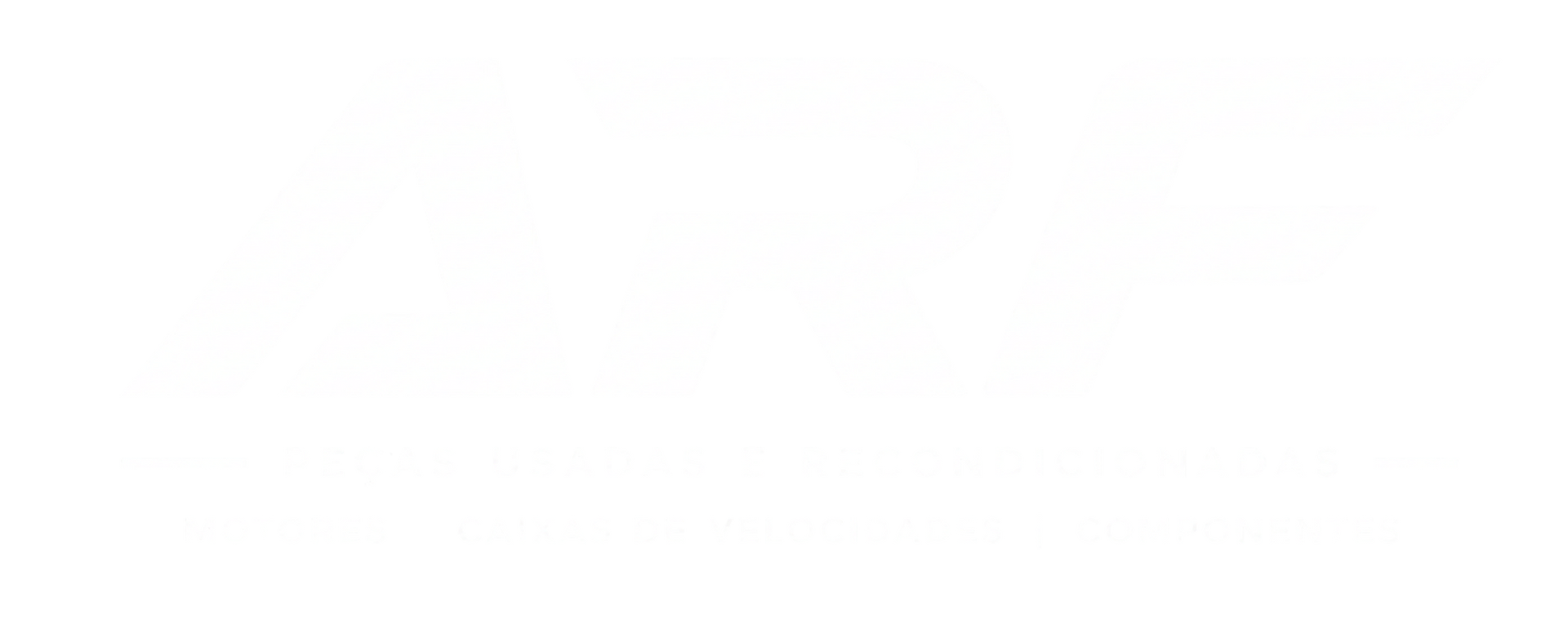 Logotipo da ARF monocromático, em branco - Peças Usadas e Recondicionadas.