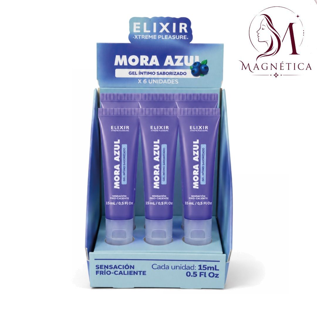 Gel Íntimo Saborizado Mora Azul Elixir | Lubricación Suave con Sabor Frutal