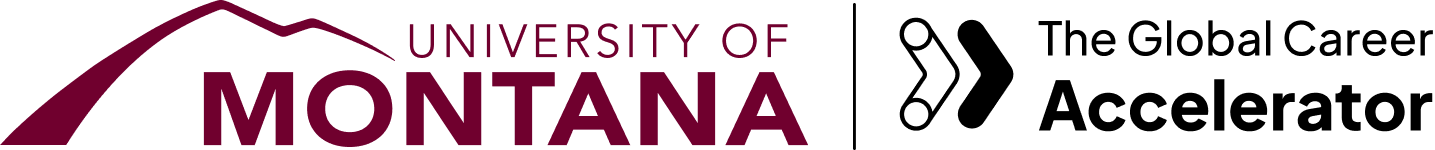 home University of Montana and The Global Career Accelerator logos