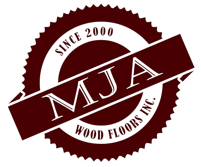 Logo for MJA Wood Floors Inc. featuring the text "SINCE 2000" inside a dark red circular serrated seal.