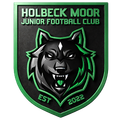 Holbeck Moor Junior Football Club black-and-green wolf shield logo with EST 2022