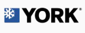 Logo for York, a company. A snowflake in a blue square appears to the left of the word YORK in black.