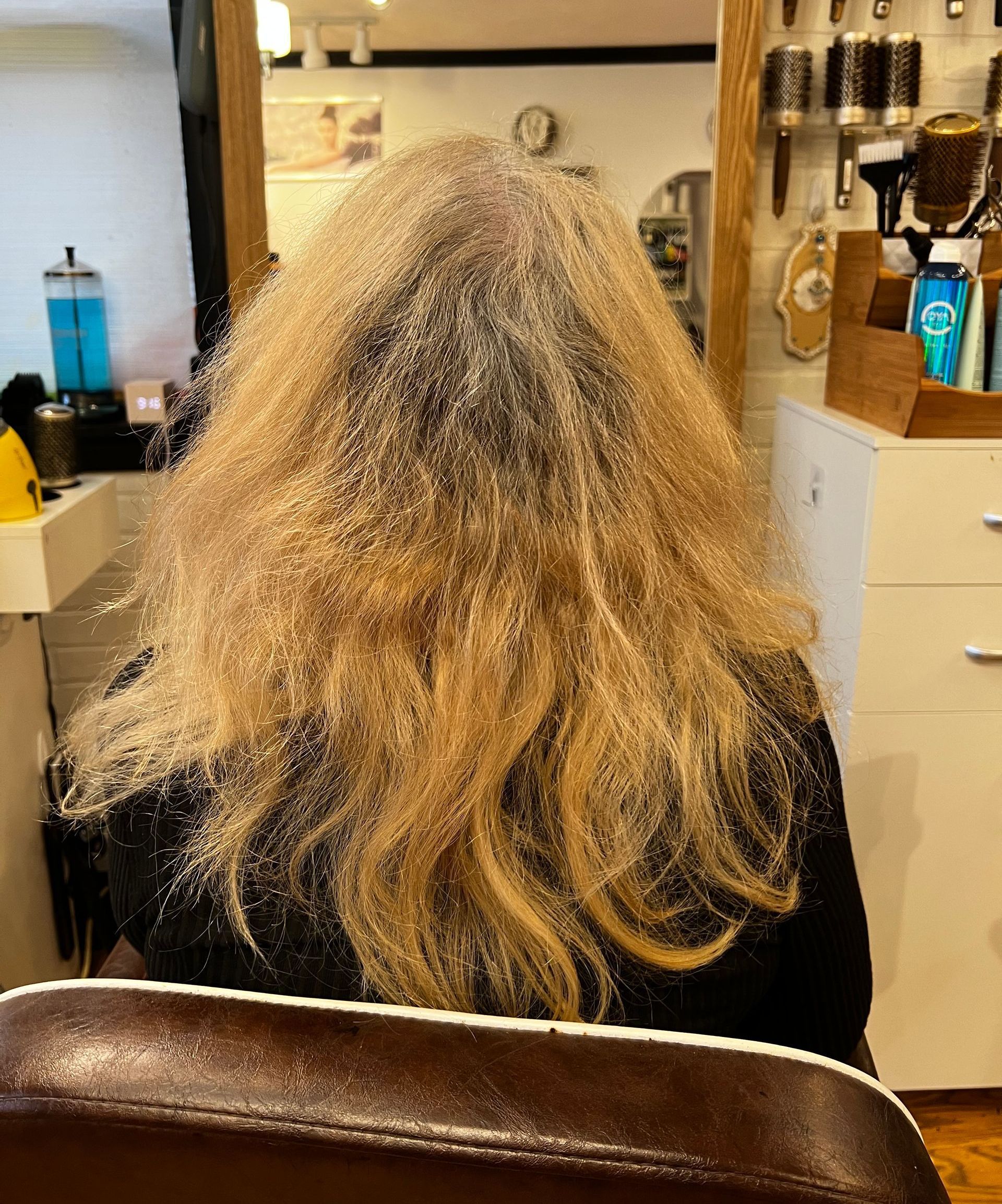 Hair before balayage and highlights