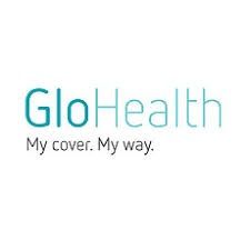 GloHealth logo with the tagline “My cover. My way.” on a white background