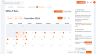 Real Local Blast Pulse business dashboard scheduling screen showing when a local offer runs