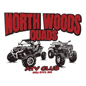 The black and red North Woods Quads ATV Club logo for Hill City, MN.