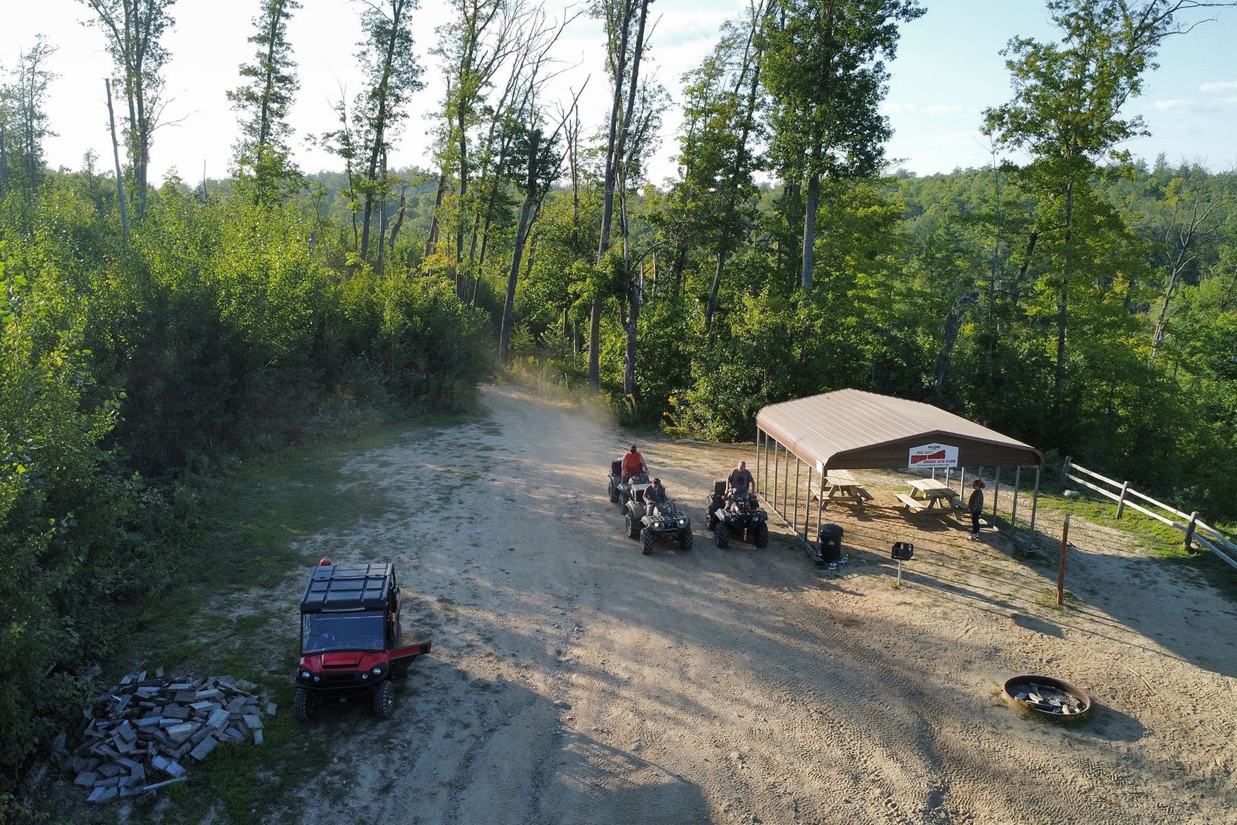 Image of North Woods Quads ATV Shelter in Aitkin County, Hill City, MN. An image of the North Woods Quads ATV Shelter in Aitkin County, Hill City, MN.