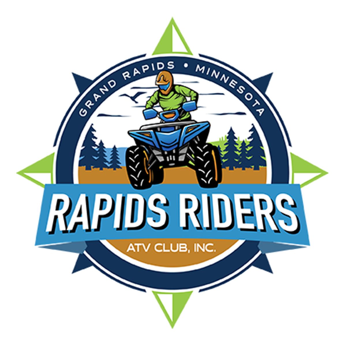 Full-color Rapid Riders ATV Club, Inc. Logo for  Grand Rapids, MN.