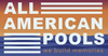Logo for All American Pools with American flag design and