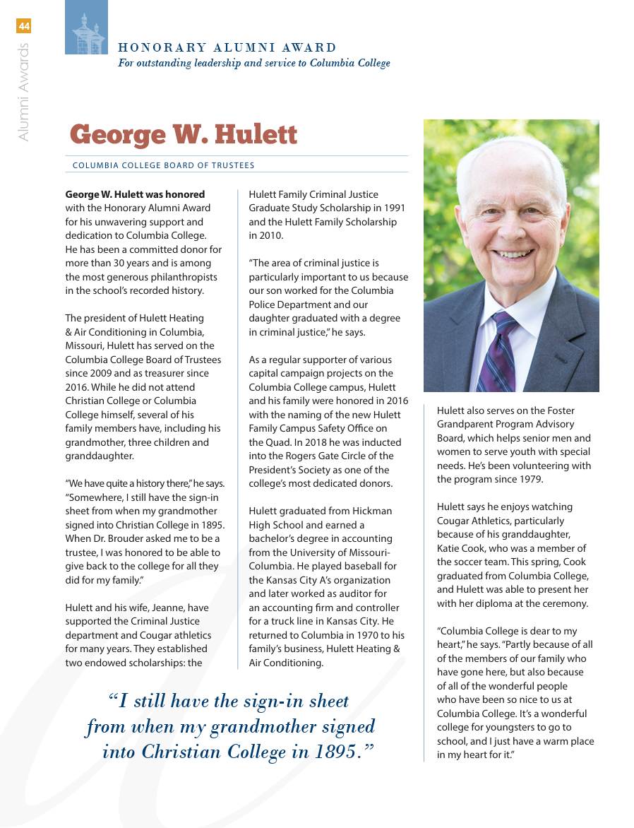 George Hulett Article for Columbia College.