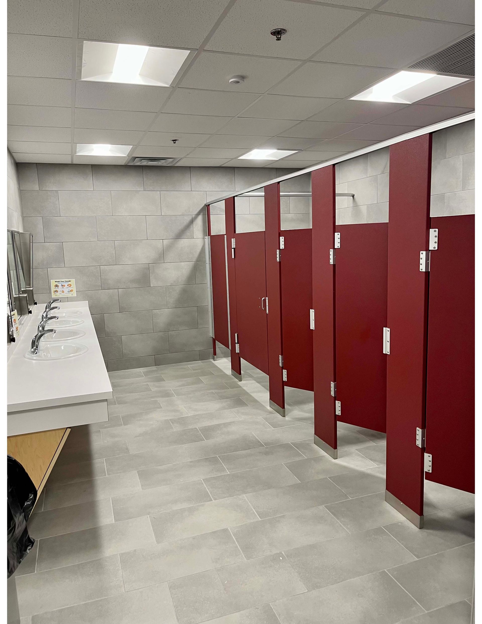 Renovated school restroom
