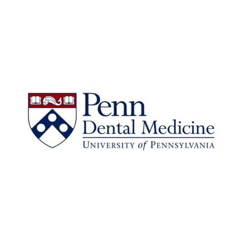 Penn Dental Medicine University of Pennsylvania logo with shield in blue, red, and white