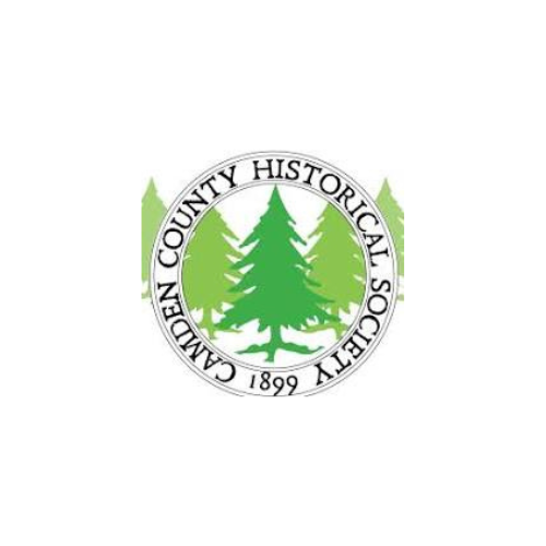 Cary County Historical Society logo with green pine trees and circular text on a white background
