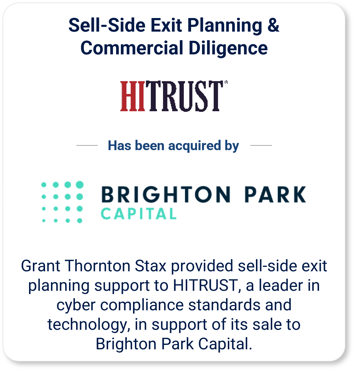 HITRUST x Brighton Park Capital tombstone