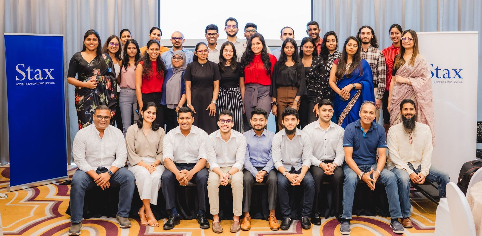Stax Academy graduates with Managing Directors Ruwindhu Peiris and Kumudu Gunasekera.