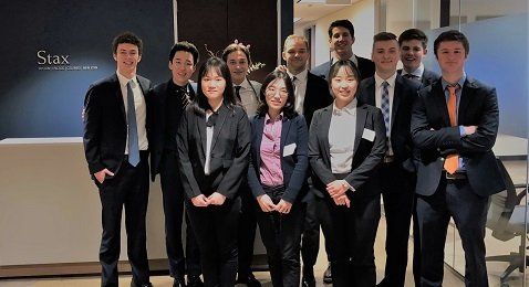 Stax and the Student International Business Council (SIBC) at the University of Notre Dame recently completed their 2019 Spring Project. Our team stands in our office for a photo.